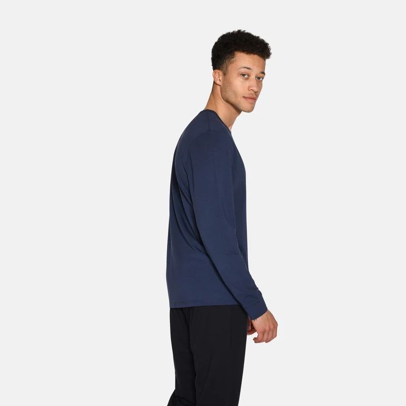 Langärmeliges Bambus-T-Shirt in navy
