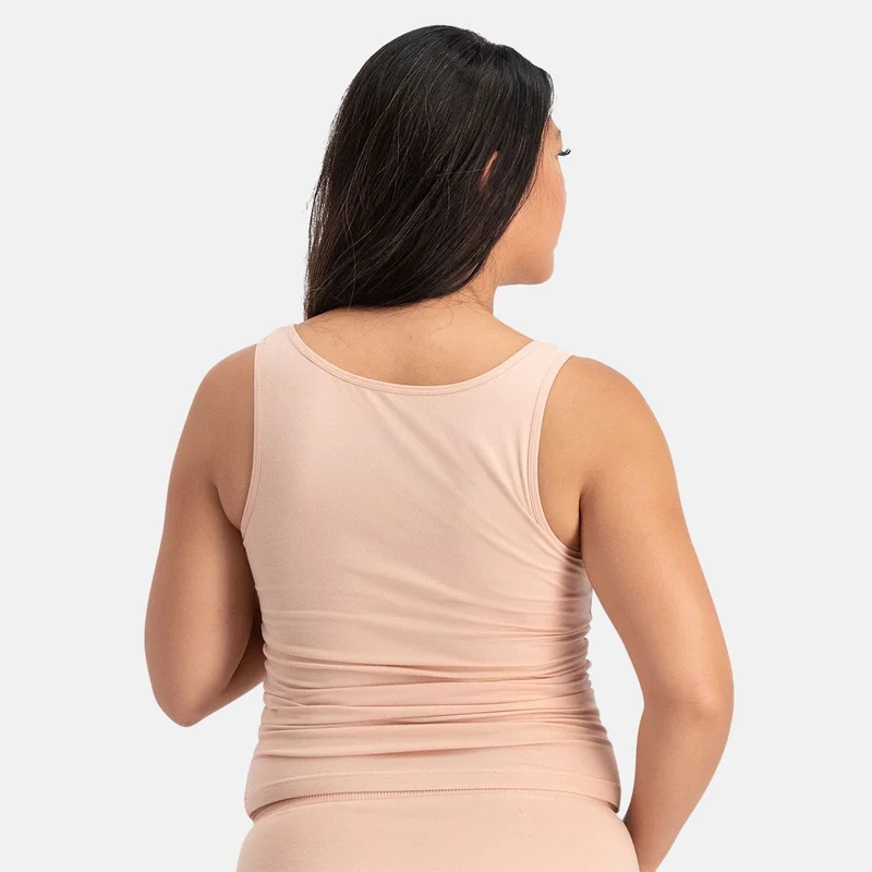 2er-Pack Rosa Bambus-Tanktop mit breiten Trägern