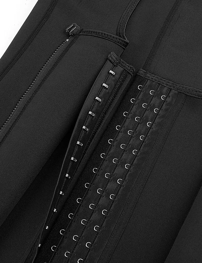 Schwarzes Neopren-Taillentrainingskorsett – 6 Stahlstäbe