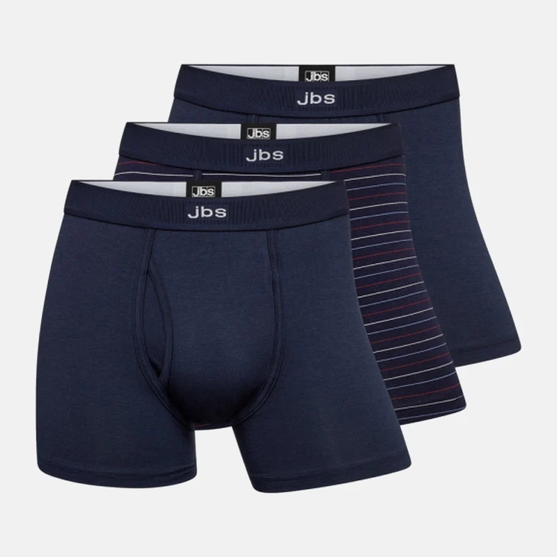 3er-Pack Marineblaue Bambus-Unterhosen mit Eingriff