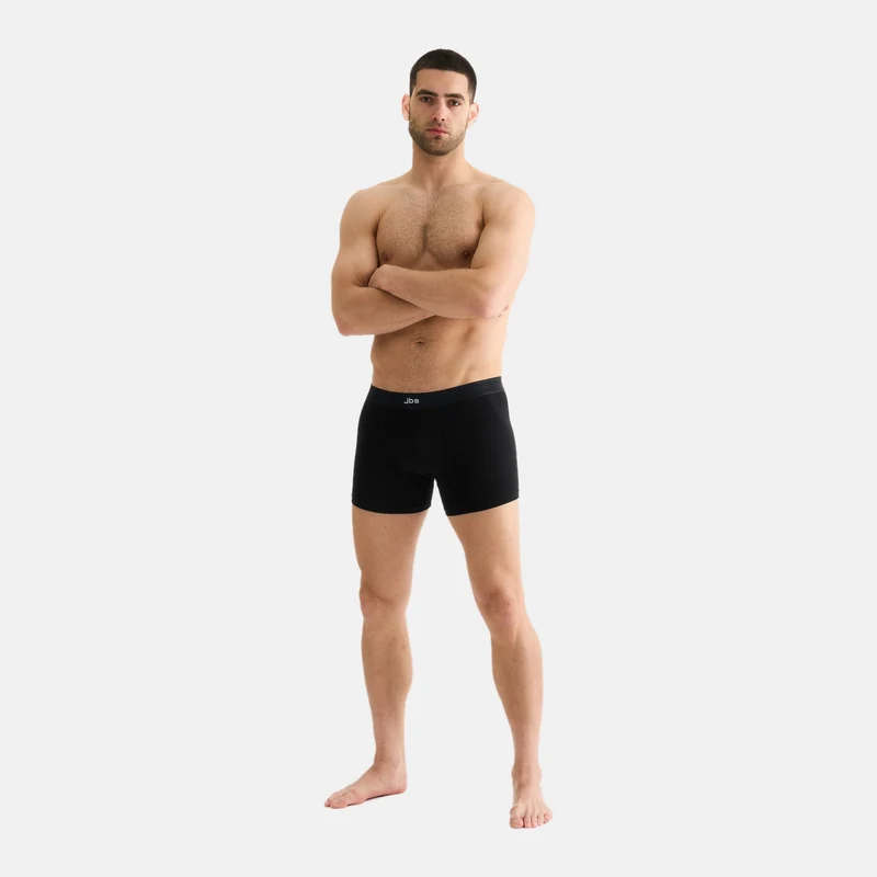 3er-Pack Schwarze Bambus-Unterhosen mit Eingriff