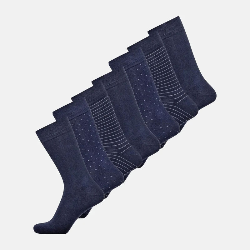 7er Pack Marineblaue Bambussocken