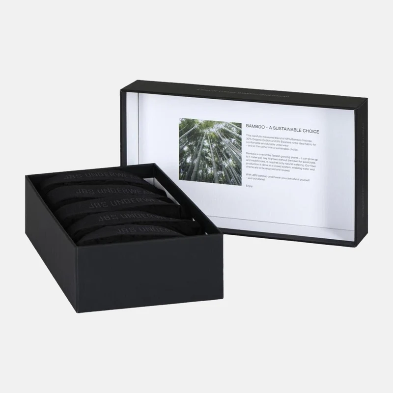 5er-Pack Schwarze Bambus-Unterhosen in Geschenkbox
