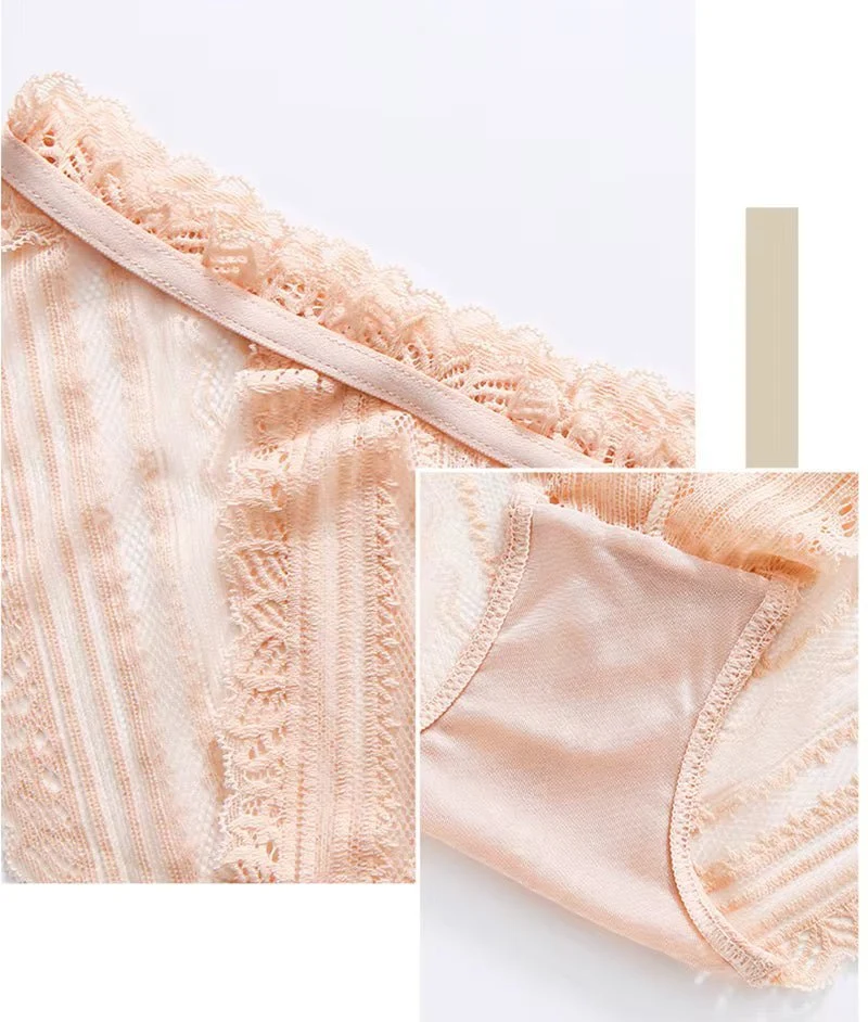 Rosa, tief sitzende, transparente, nahtlose Unterwäsche mit Cut-Outs