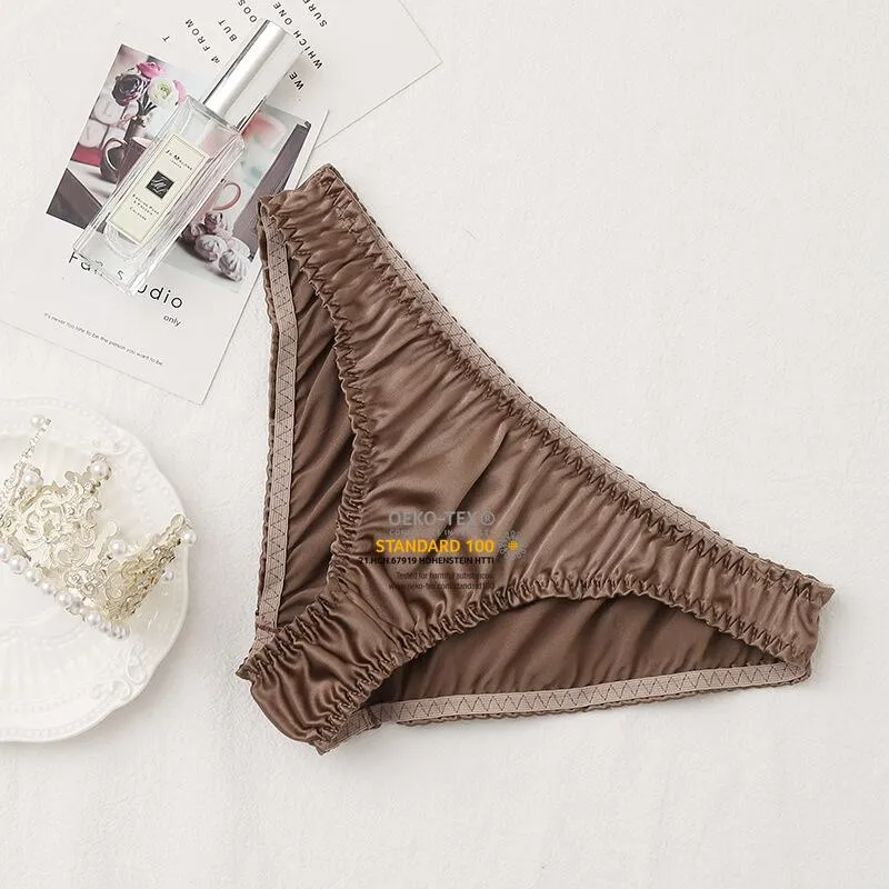 Weißer Seiden-Tanga mit niedrigem Bund, sexy Unterwäsche