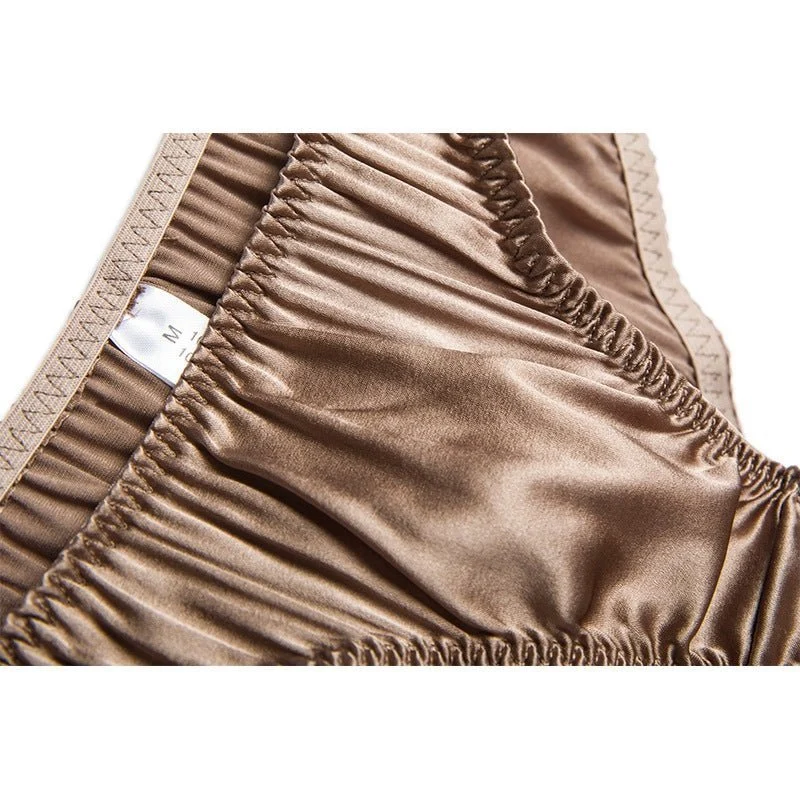 Rosa Seiden-Tanga mit niedrigem Bund, sexy Unterwäsche