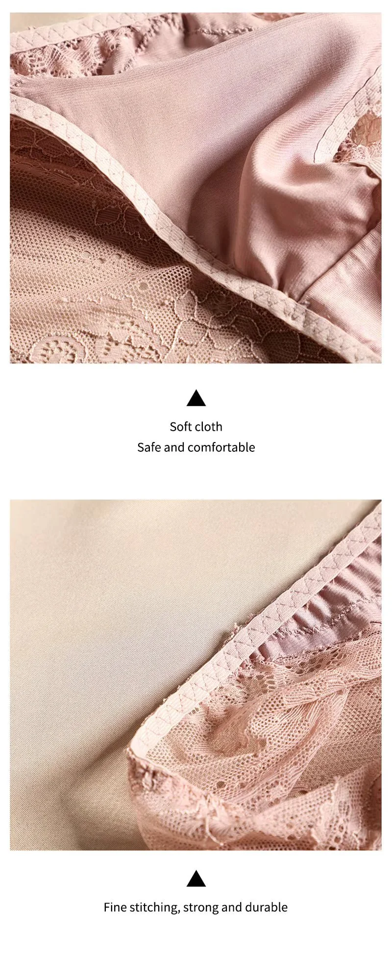 Eleganter, weißer Seidenslip mit französischem Spitzenrand und floralem Muster für weichen Tragekomfort und femininen Luxus im Alltag.