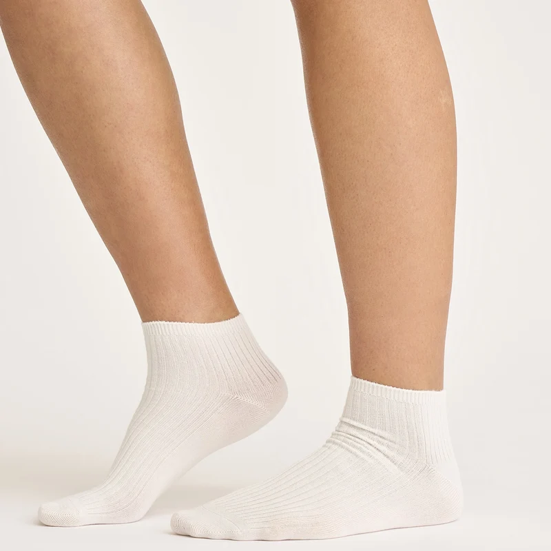 Weiße Bambus-Fußsocken