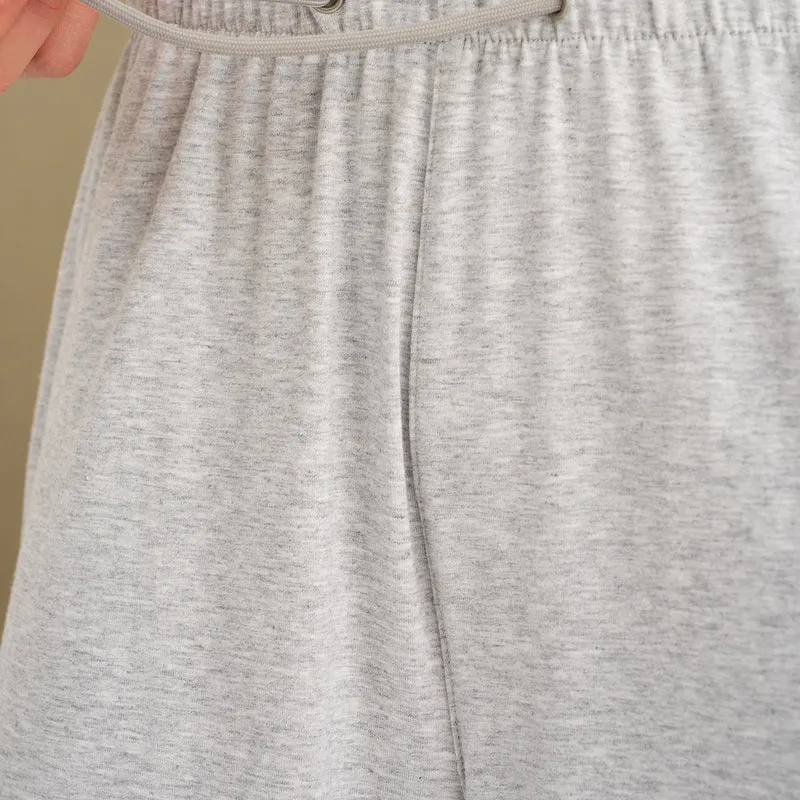 Hellgraue Hose mit geradem Bein aus Bambus