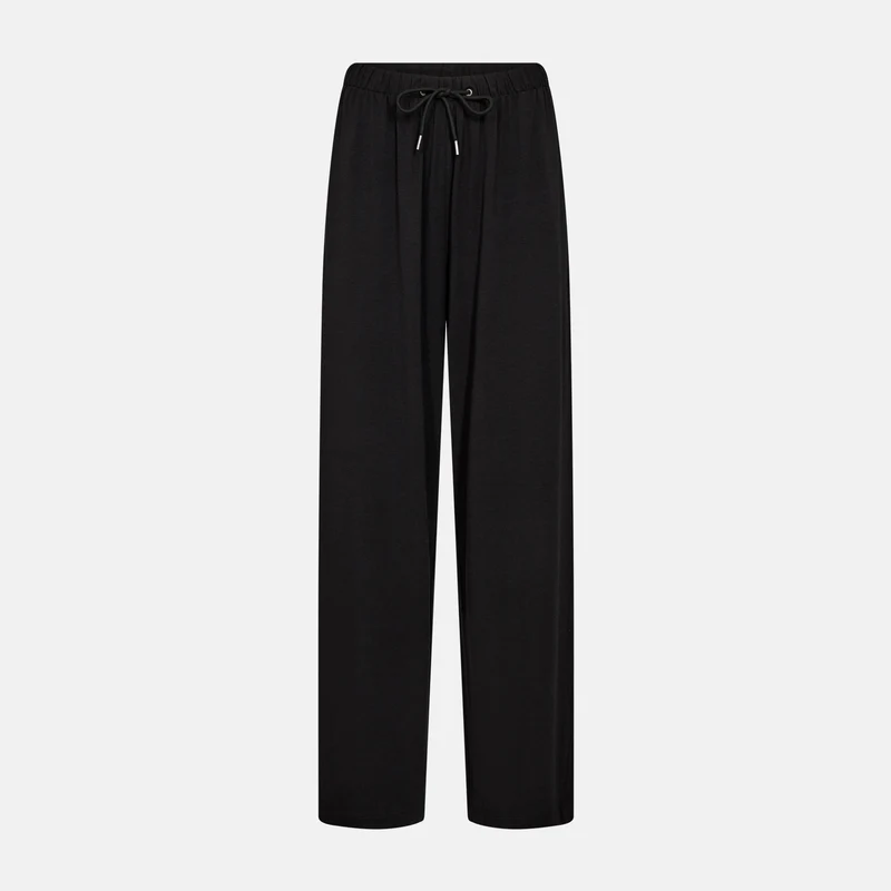 Schwarze Hose mit geradem Bein aus Bambus