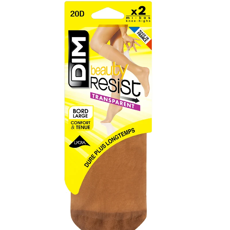 2er-Pack transparente Kniestrümpfe in Zimt von Resist