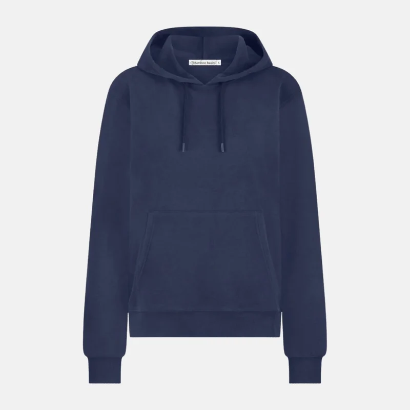 Gaby Blauer Bambus-Kapuzenpullover
