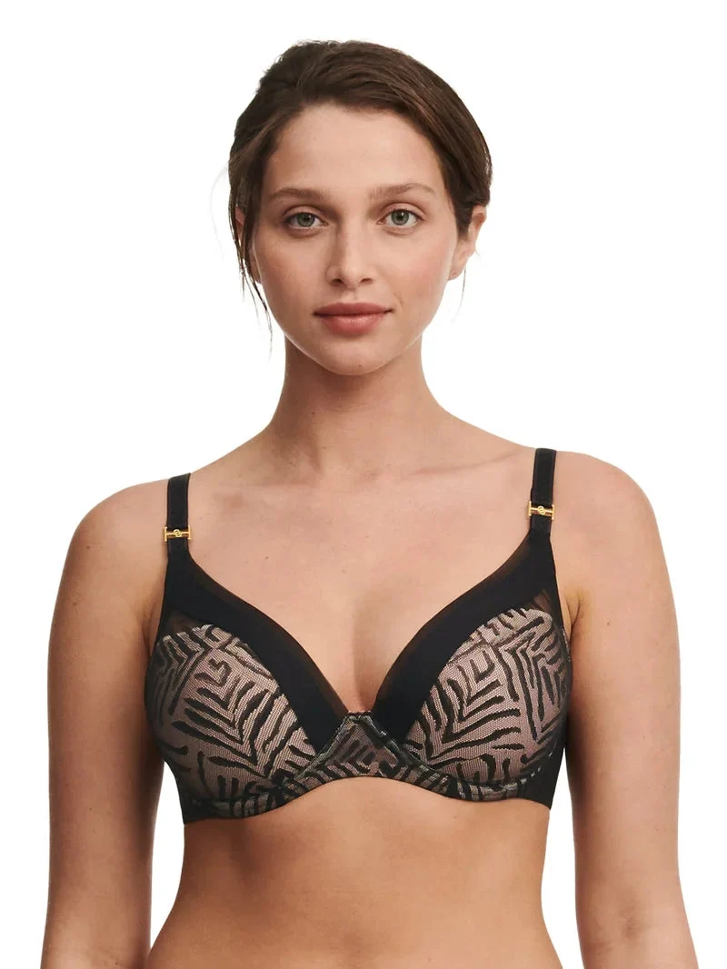 Chantelle – Graphic Allure Plunge T-Shirt-BH Schwarz