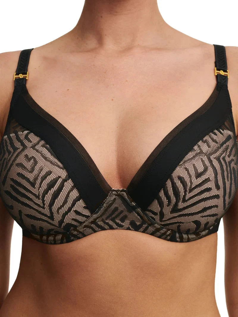 Chantelle – Graphic Allure Plunge T-Shirt-BH Schwarz
