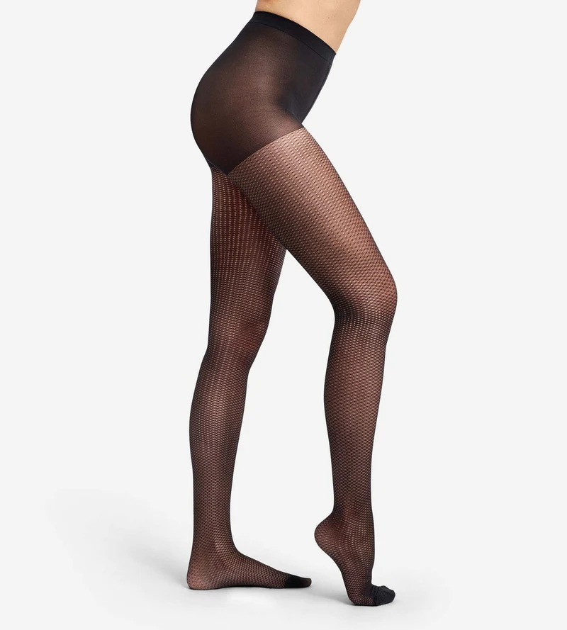 Schwarze Fantasie-Strumpfhose „Diamant“ Style