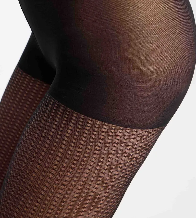 Schwarze Fantasie-Strumpfhose „Diamant“ Style