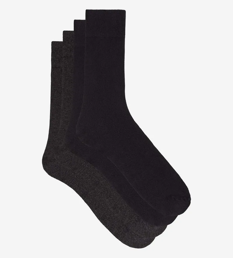 2er-Pack Thermo-Socken für Herren aus anthrazitgrauer Baumwolle