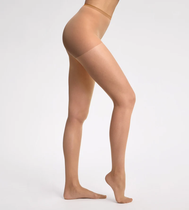 Transparente, nahtlose Strumpfhose in Nude Medium Dunkel