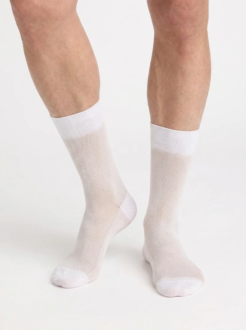 Herren-Socken aus mausgrauer Baumwolle von La Mode