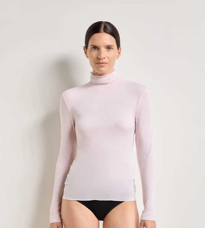 Thermal Light T-Shirt mit Rundhalsausschnitt in zartem Rosa