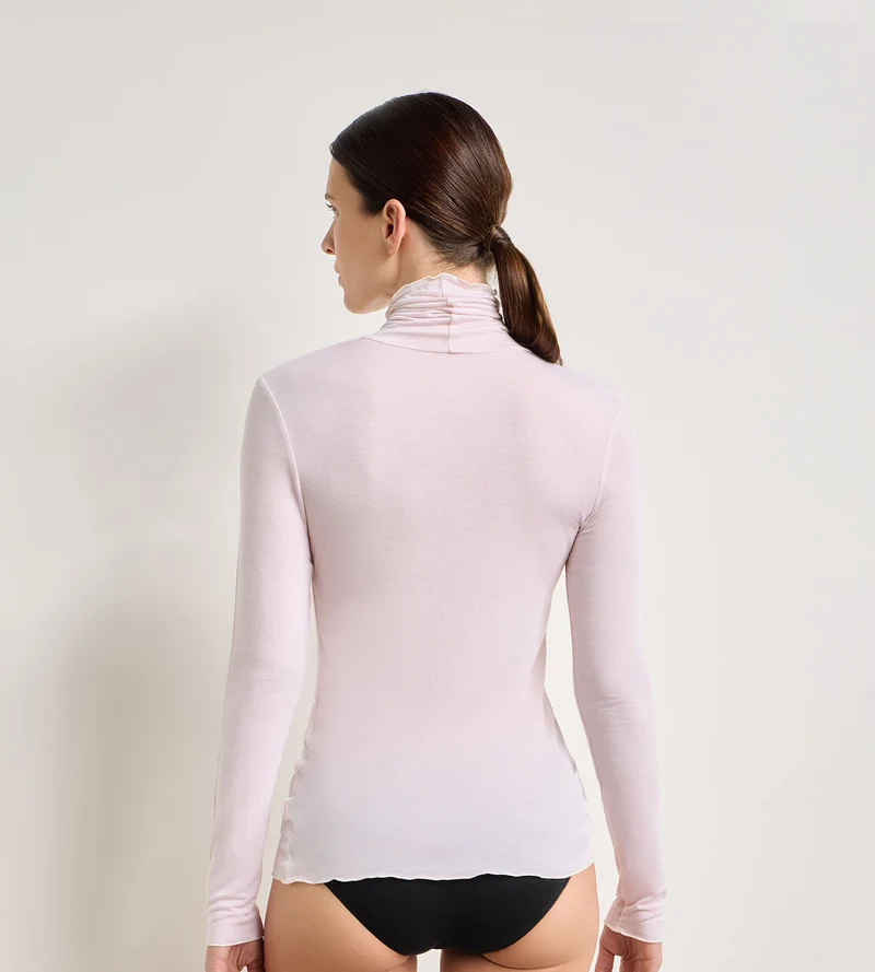 Thermal Light T-Shirt mit Rundhalsausschnitt in zartem Rosa