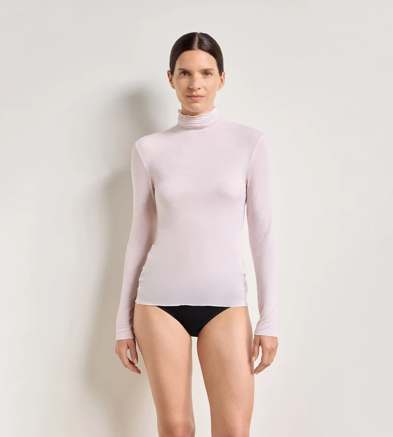 Thermal Light T-Shirt mit Rundhalsausschnitt in zartem Rosa