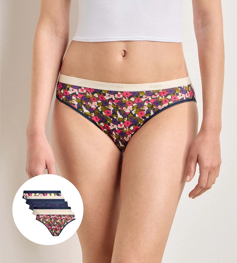 5er-Pack Slips „Éclat Floral“ von Les Pockets Coton