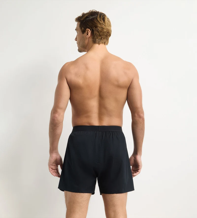 Weite schwarze Herren-Boxershorts Signature