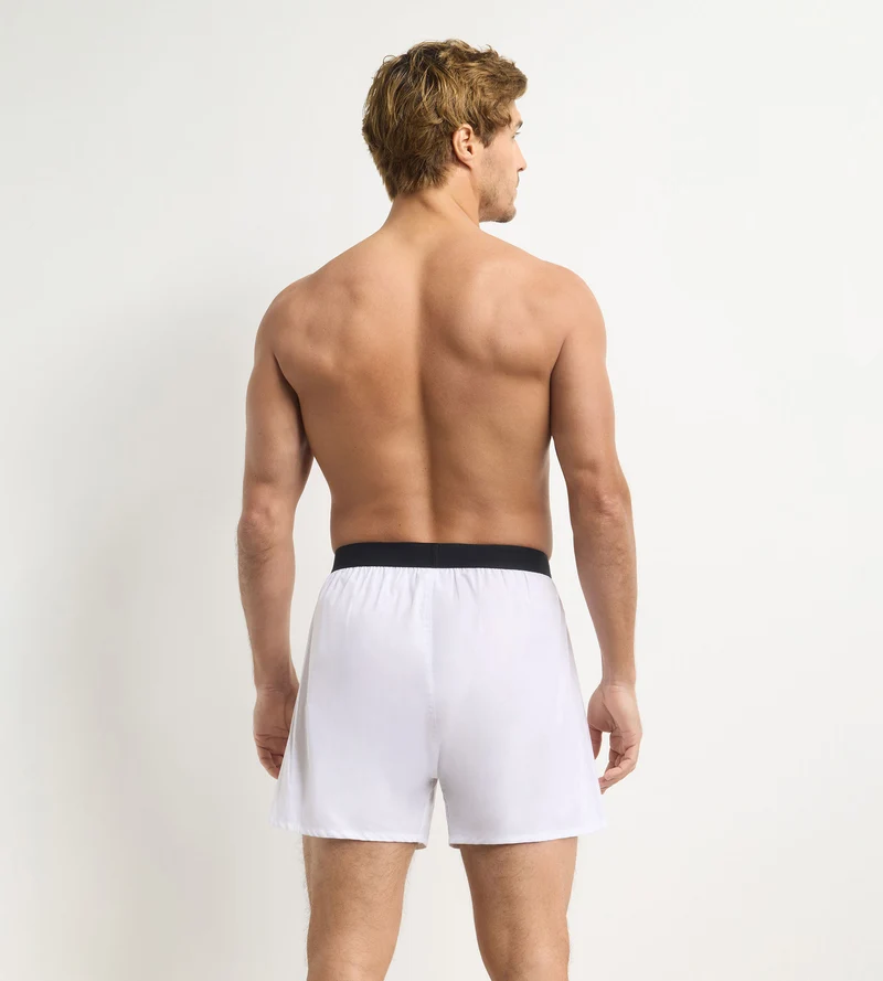 Weite weiße Herren-Boxershorts Signature
