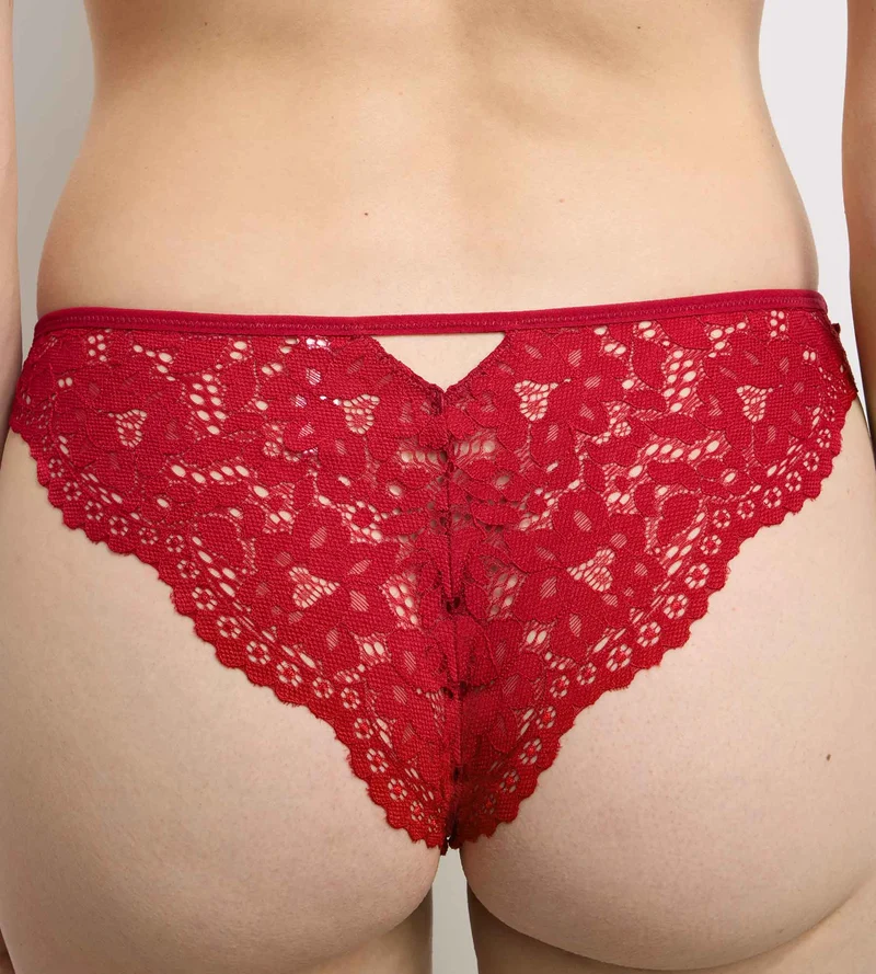 Roter Brazilian-Slip aus Spitze „Burning Eclat“