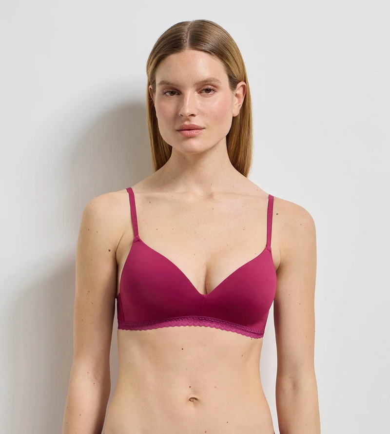 Triangel-BH ohne Bügel in intensivem Himbeerrot Daily Micro