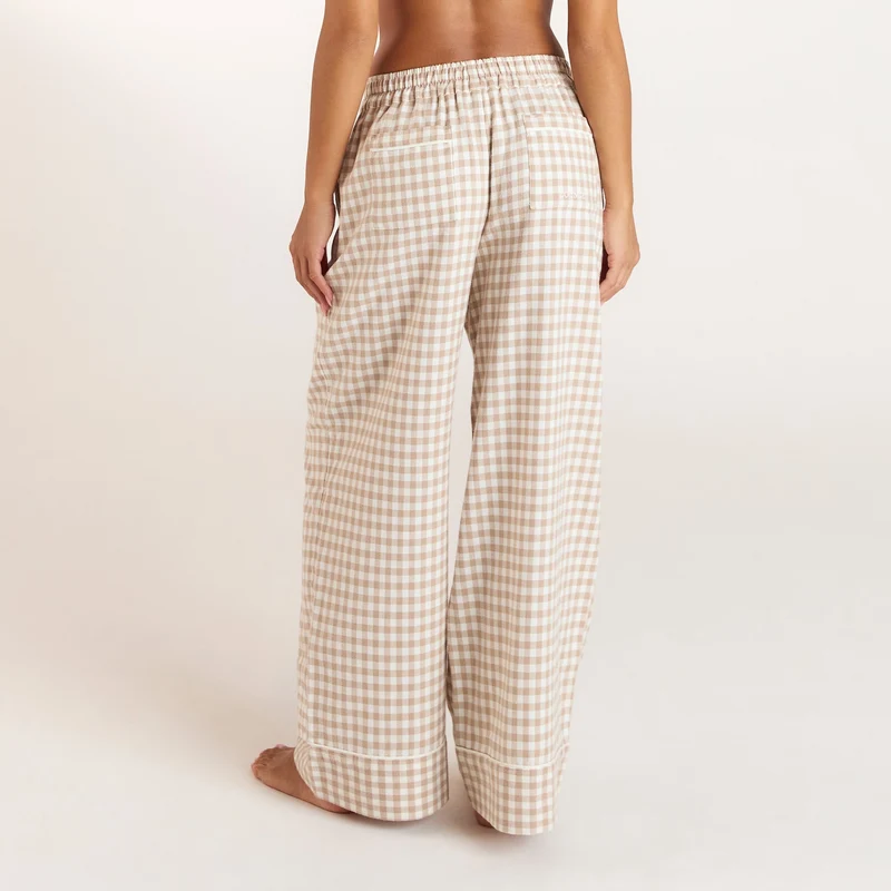 Gingham Pyjama Bottoms - Beige