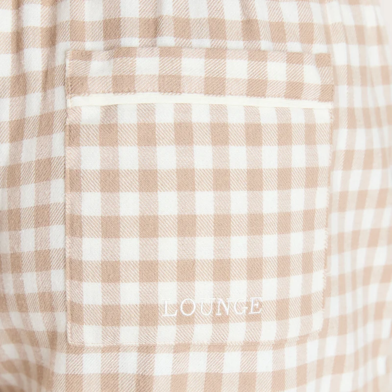 Gingham Pyjama Bottoms - Beige
