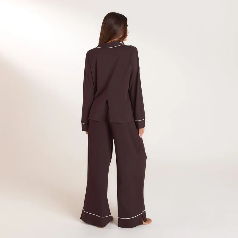 Modal Pyjama Shirt - Dark Chocolate