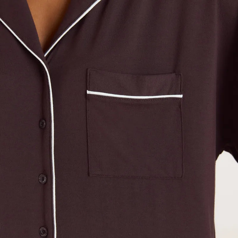 Modal Pyjama Shirt - Dark Chocolate