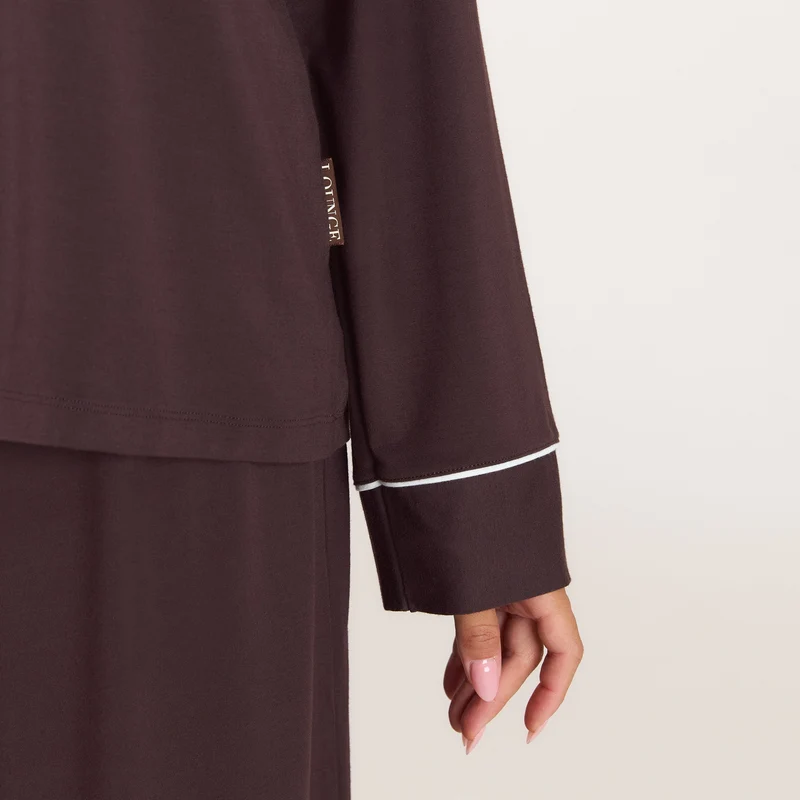 Modal Pyjama Shirt - Dark Chocolate