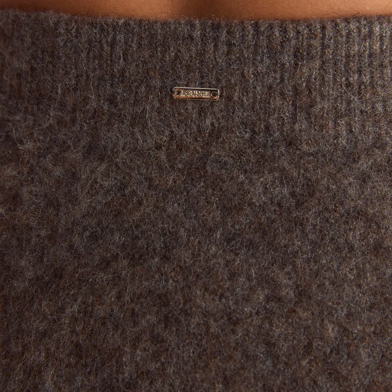 Knitted Polo Top - Ash Brown