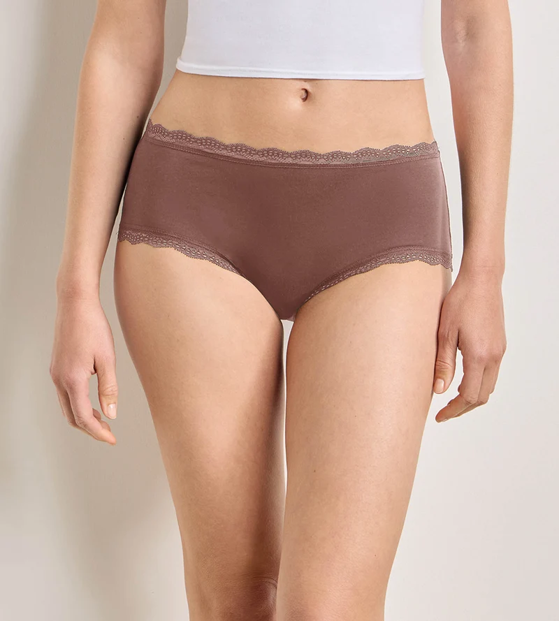2er-Pack Shortys „Daily Coton Dentelle“ in Asche
