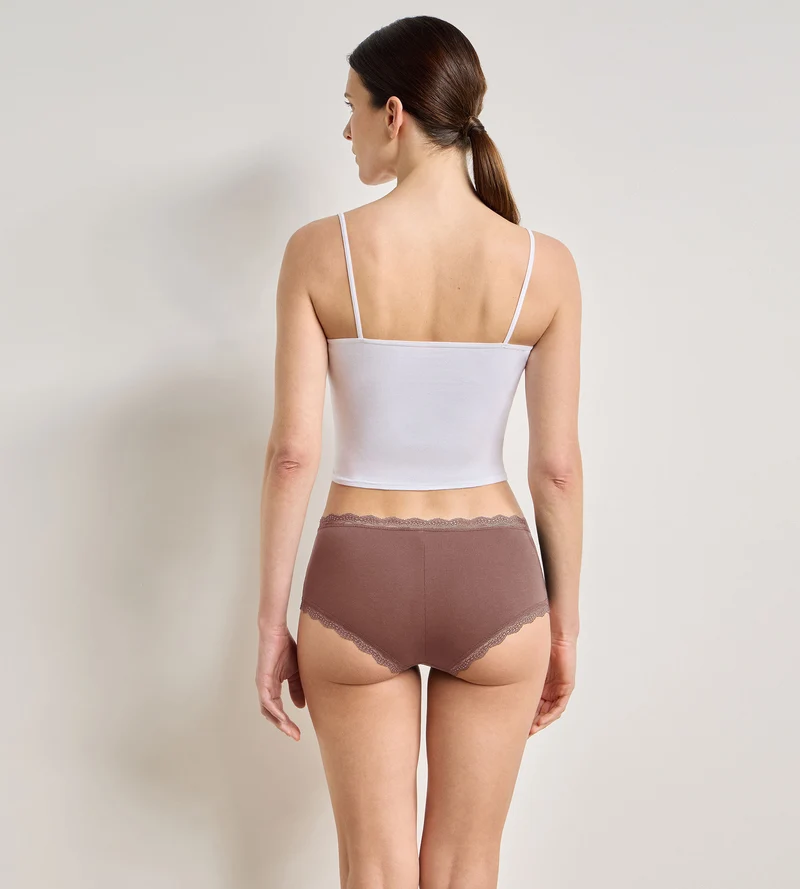 2er-Pack Shortys „Daily Coton Dentelle“ in Asche