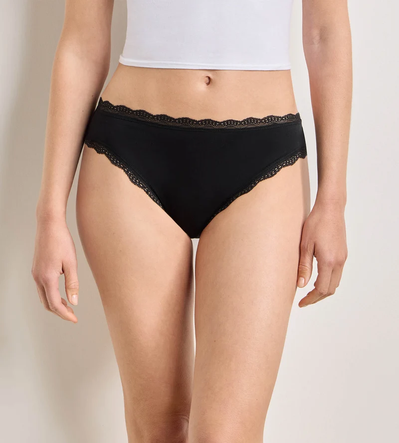 2er-Pack schwarze Slips Daily Coton Dentelle