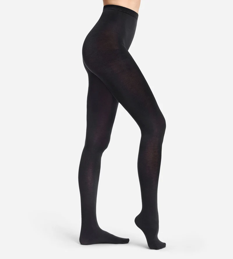 Warme Strumpfhose mit Wolloptik, schwarz, 115D Thermo
