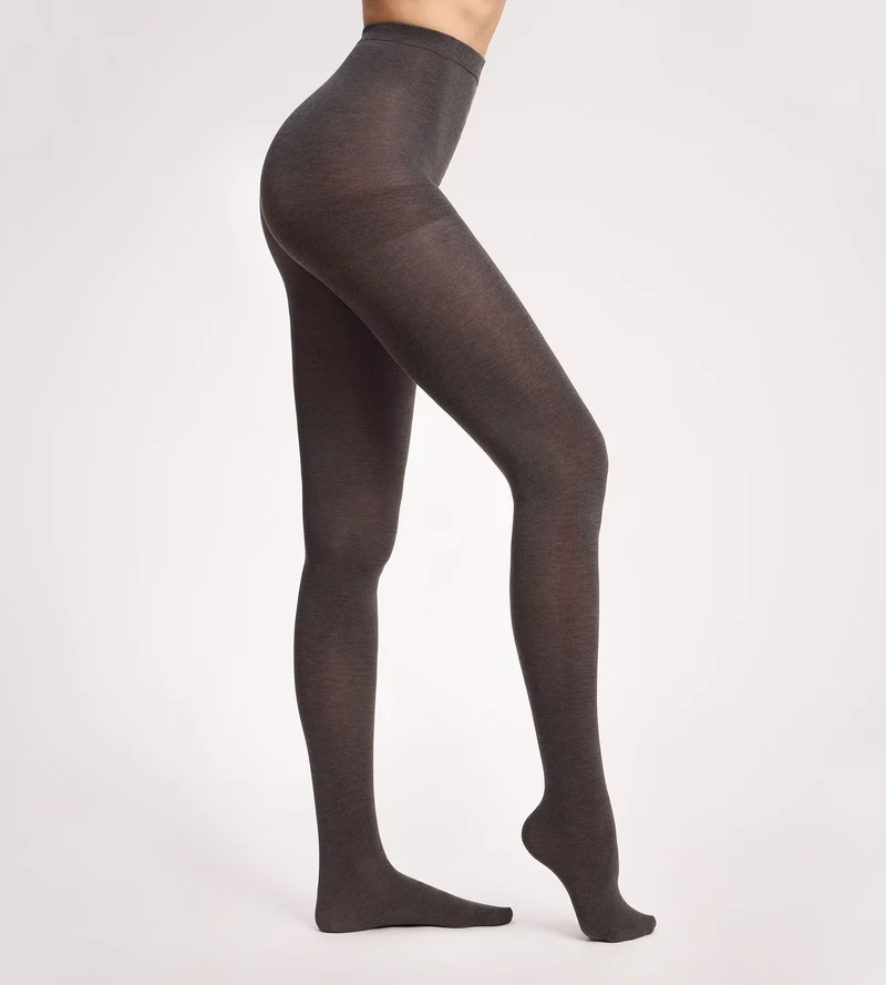 Warme Strumpfhose in Wolleoptik, dunkelgrau, 115D Thermo