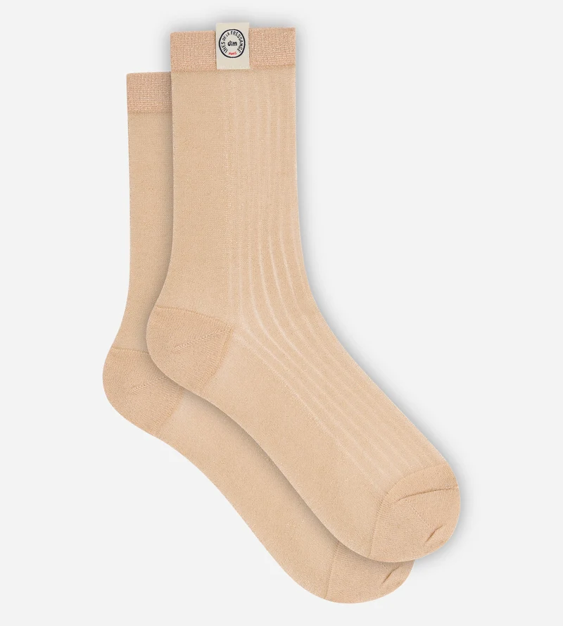 Beige-taupefarbene Damensocken von Dim x Ines de la Fressange