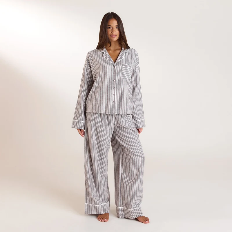 Stripe Pyjama Bottoms - Chocolate