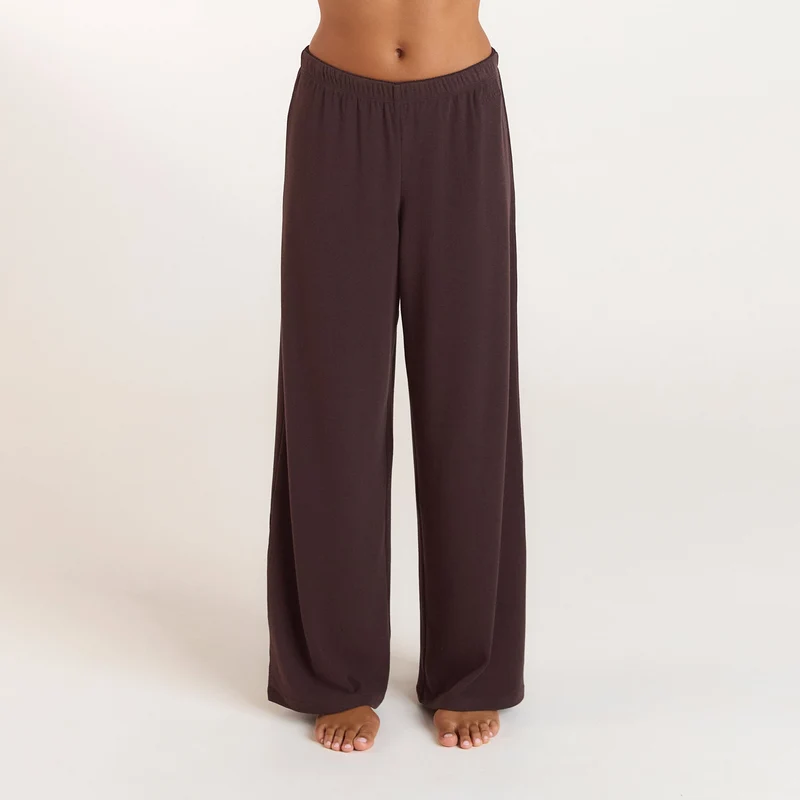 Ribbed Pyjama Bottoms - Dark Chocolate