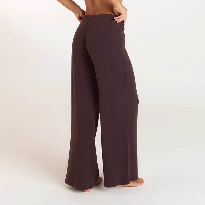 Ribbed Pyjama Bottoms - Dark Chocolate