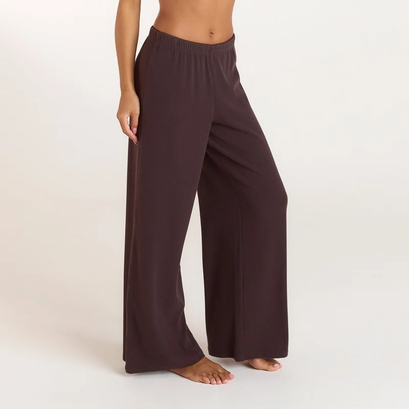 Ribbed Pyjama Bottoms - Dark Chocolate