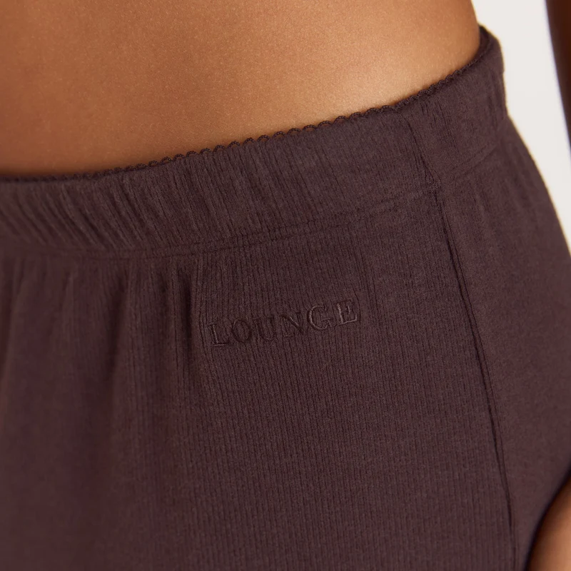 Ribbed Pyjama Bottoms - Dark Chocolate
