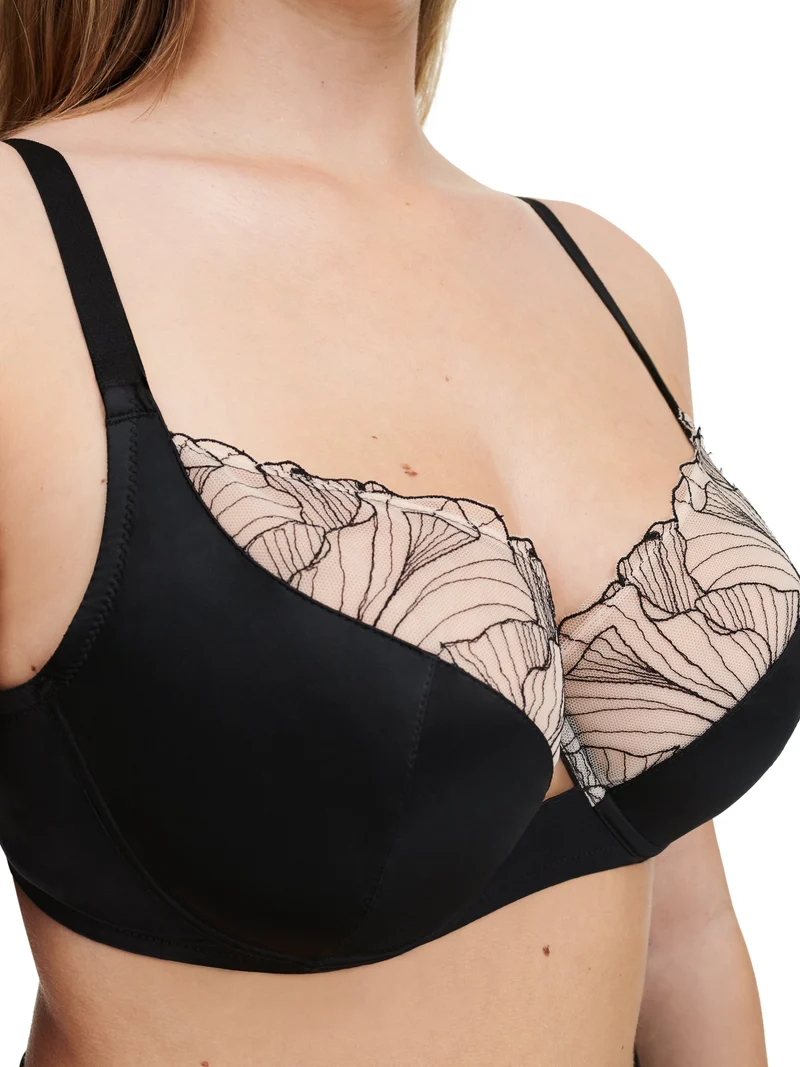 Chantelle - Tattoo Love Sehr bedeckender Bügel-BH Schwarz / Goldbeige
