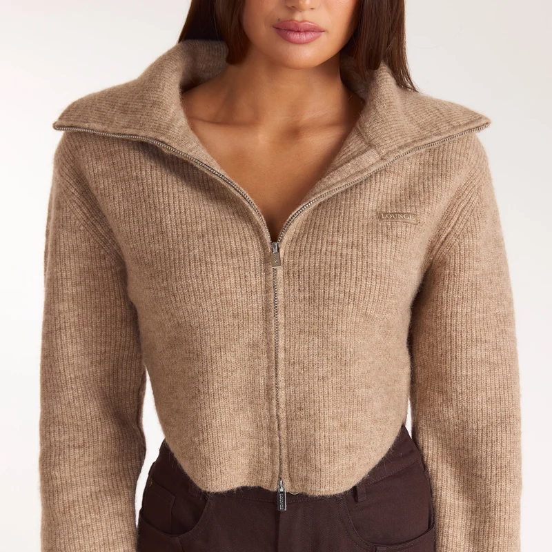 Structured Knitted Cardigan - Biscuit